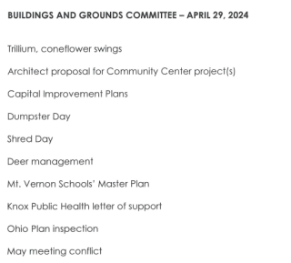 Buildings and Grounds Agenda